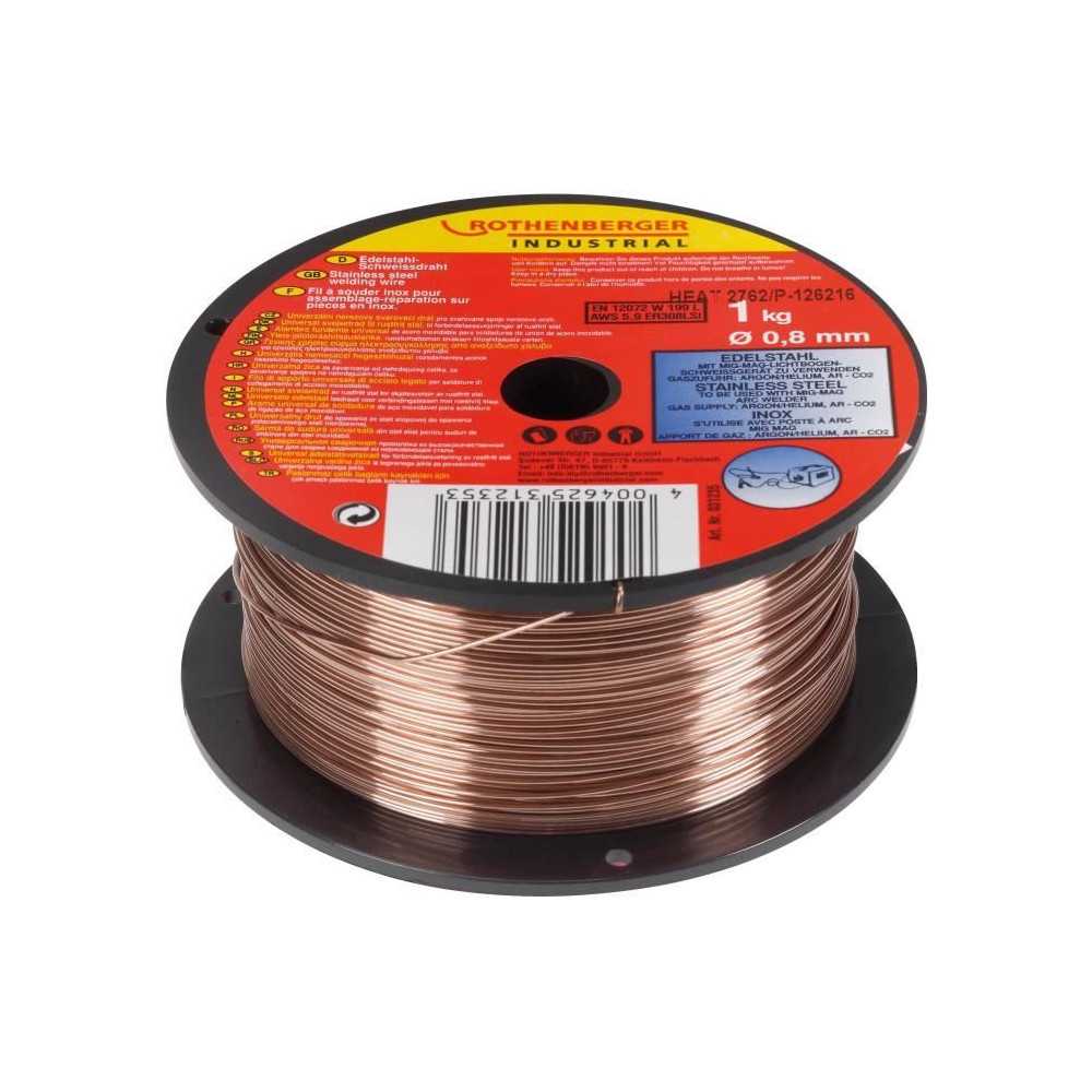 ROTHENBERGER SPOOL WIRE STAINLESS STEEL 0,8MM 1KG FOR MIG / MAG STATIO