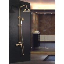 ROUSSEAU Shower column with mixer faucet Byron - Old bronze