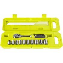 RYOBI - Coffret 1 clé 90 dents (angle de reprise 4°) et 10 douilles