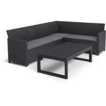 Salon de jardin avec table basse 2 en 1 - en résine - Allibert by KET