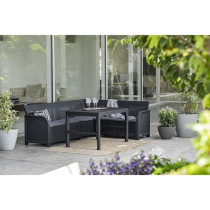 Salon de jardin avec table basse 2 en 1 - en résine - Allibert by KET
