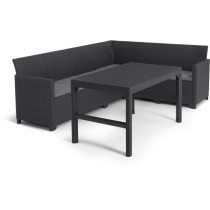 Salon de jardin avec table basse 2 en 1 - en résine - Allibert by KET