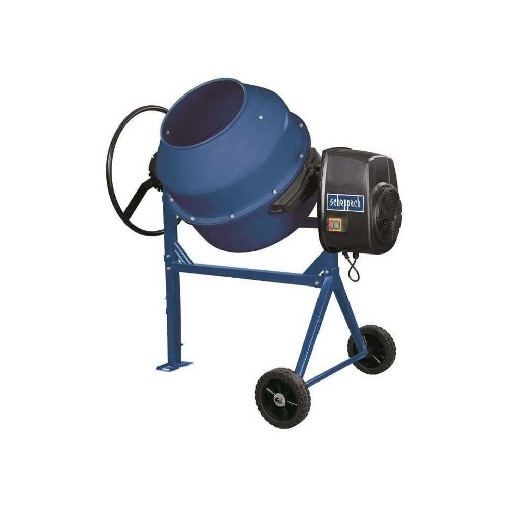 Bétonniere électrique SCHEPPACH MIX160 - 160L - Roues et volant de b