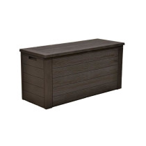 TOOD Resin storage trunk - 300 L - Brown wood look - 120 x 46 x 58 cm