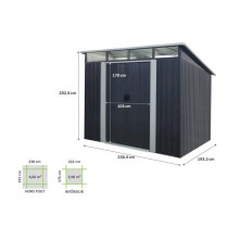 SOLER Abri de jardin en métal 4,61 m² - 238 x 193 x 202 cm - Kit d'a