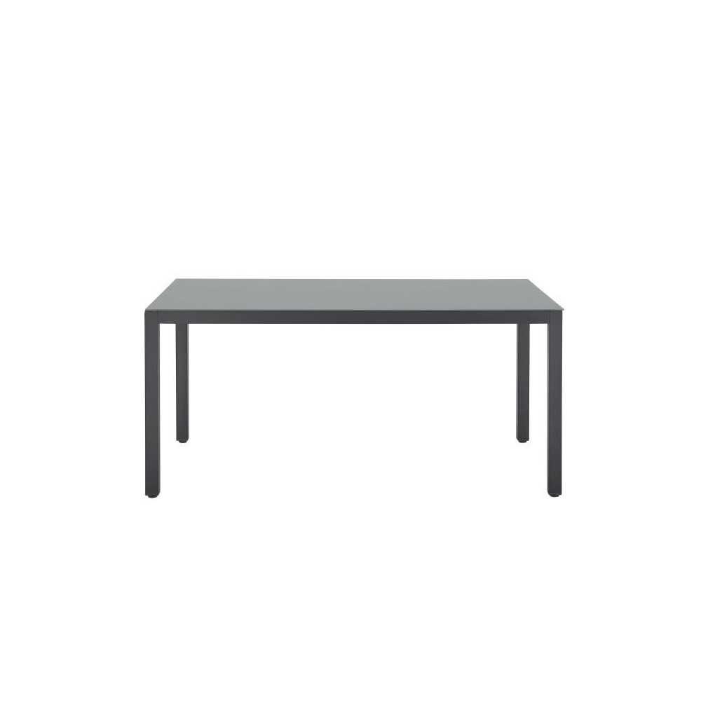Table de jardin 6 personnes - Structure aluminium - Plateau verre trem