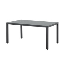 Table de jardin 6 personnes - Structure aluminium - Plateau verre trem