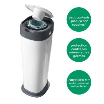 TOMMEE TIPPEE Twist and Click XL Diaper Bin, Includes 1x Refill with G