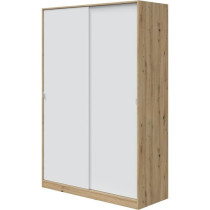 Armoire TOP - Décor chene - 2 Portes coulissantes - L120 x H200 x P50