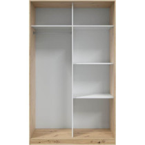Armoire TOP - Décor chene - 2 Portes coulissantes - L120 x H200 x P50