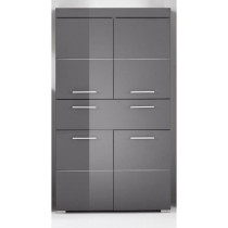 Colonne double AMANDA - 4 portes + 1 tiroir - L73 x P31 x H130 cm - Gr