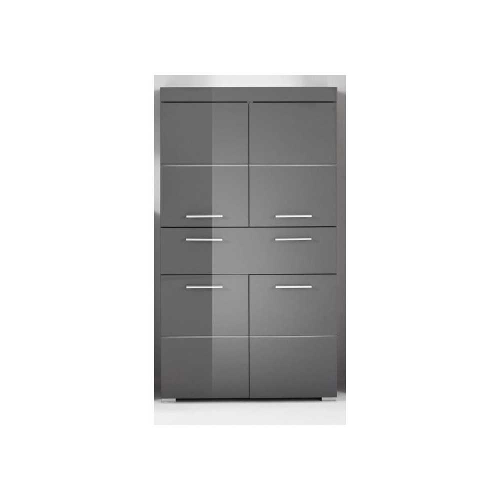 Colonne double AMANDA - 4 portes + 1 tiroir - L73 x P31 x H130 cm - Gr
