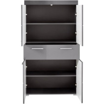 Colonne double AMANDA - 4 portes + 1 tiroir - L73 x P31 x H130 cm - Gr