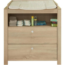 Chambre bébé Duo : Lit 70 x 140 cm + Commode a langer OLIVIA - Chene