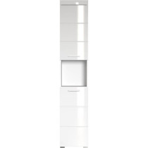 Colonne de salle de bain AMANDA - 2 portes - Blanc brillant - L37 x P3