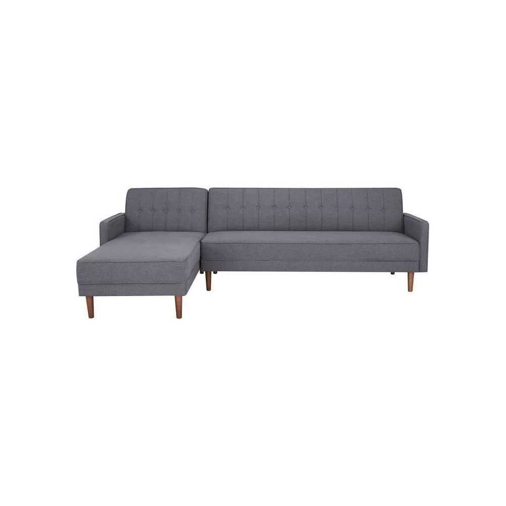 Canapé d'angle convertible 3 places réversible - Tissu gris foncé -