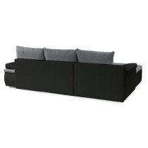 Canapé d'angle réversible convertible 3 places+Coffre - Simili noir