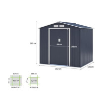 Abri de jardin en métal 4,07 m² - 213 x 191 x 195 cm - MARS - Kit d'