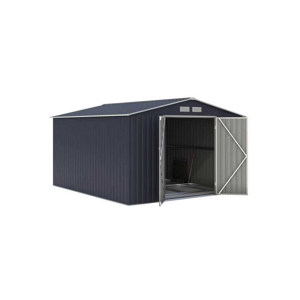 VELASCO Abri de jardin en métal 8,84 m² - 277 x 319 x 202 cm - Kit d