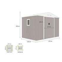 VENUS Abri de jardin en métal 5,29 m² - 277 x 191 x 202 cm - Kit d'