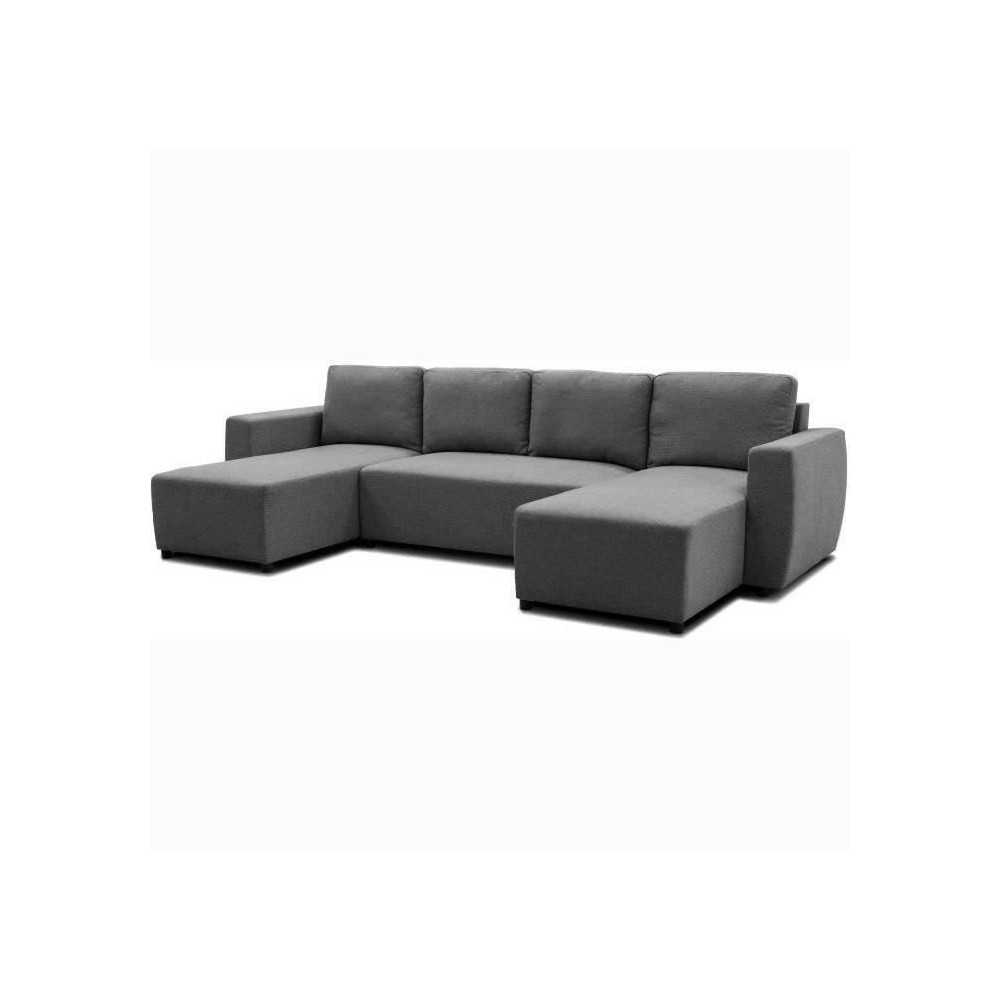 Canapé d'angle convertible panoramique PHARELL 5/6 places - Tissu ant