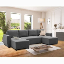 Canapé d'angle convertible panoramique PHARELL 5/6 places - Tissu ant