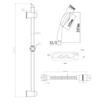 Rousseau Shower bar + shower without Stop'O tap