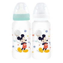 Set of 2 THERMOBABY MICKEY COOL baby bottles - 360ml - Anti colic - 3
