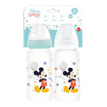 Set of 2 THERMOBABY MICKEY COOL baby bottles - 360ml - Anti colic - 3