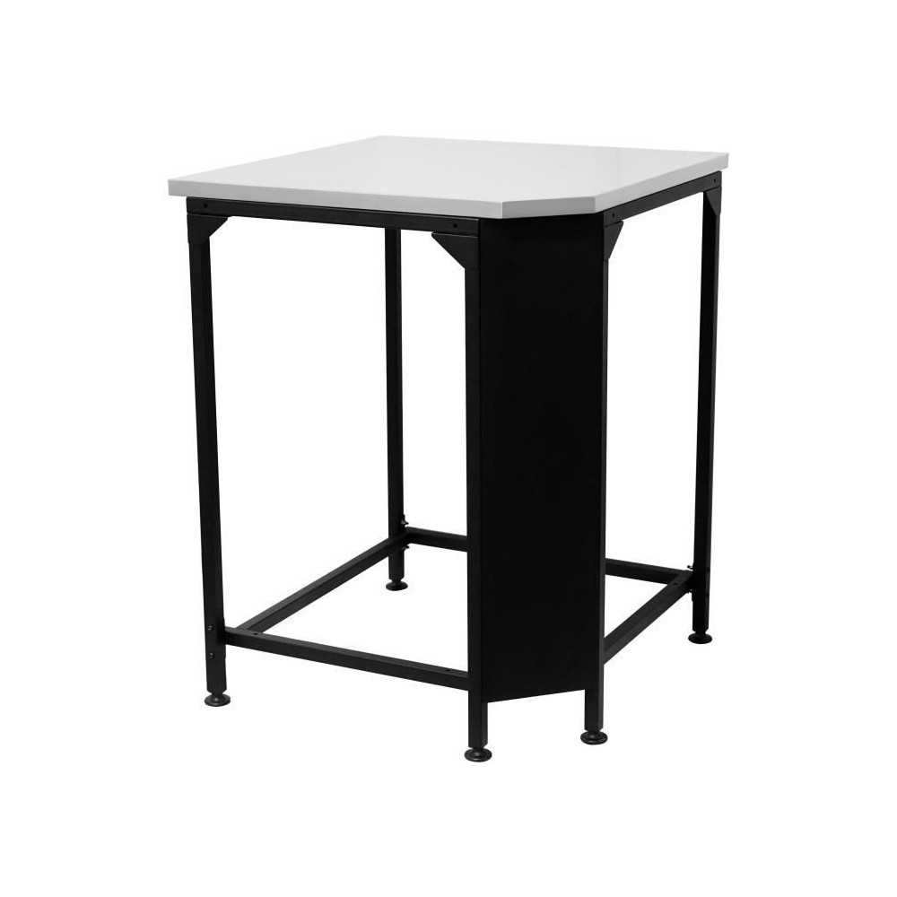Table d'angle - COZZE - Plan de travail inox - Noir