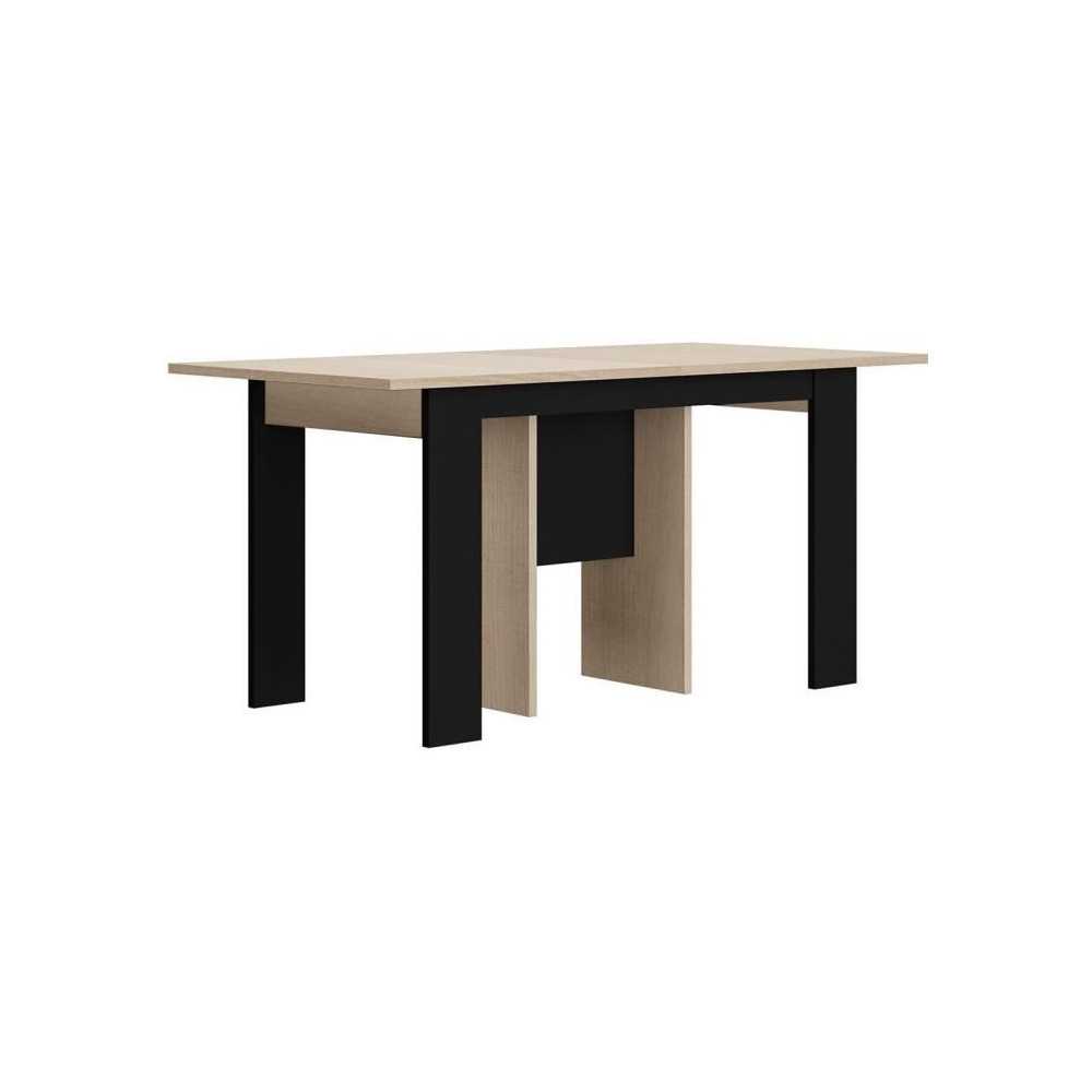 Table console extensible - DIAGONE - EXIT - Chene clair / Noir - Jusqu