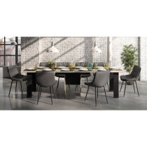 Table console extensible - DIAGONE - EXIT - Chene clair / Noir - Jusqu