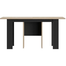 Table console extensible - DIAGONE - EXIT - Chene clair / Noir - Jusqu