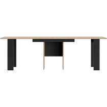 Table console extensible - DIAGONE - EXIT - Chene clair / Noir - Jusqu