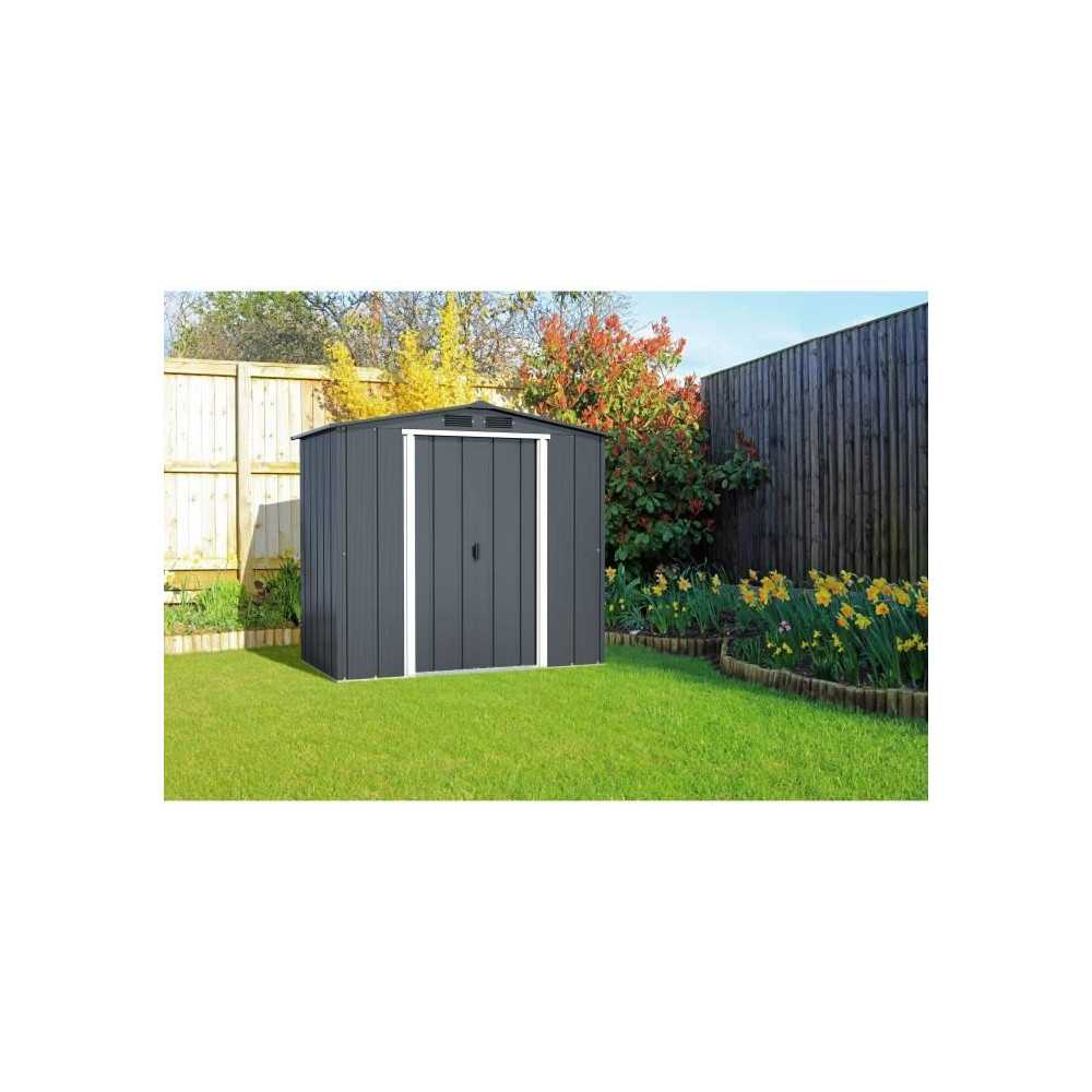 Abri de jardin - Métal - DURAMAX - 2,47 m² - 0,33 mm - Anthracite -