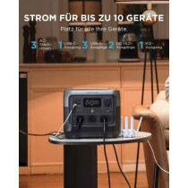 River 2 Pro portable electric generator, 768Wh, 3 CA outlet - 800 W in
