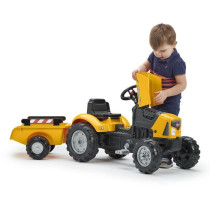 FALK SuperBuilder pedal tractor - opening hood and trailer - from 2 to