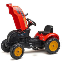 FALK - 2046AB - Red X Tractor pedal tractor with opening hood and trai