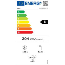 Réfrigérateur combiné - HAIER - HDW3618DNPW - Classe D - 341 L - 36