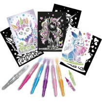 Blopens - LANSAY - Créatures pailletées - 6 pochoirs - Des 6 ans