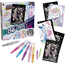 Blopens - LANSAY - Créatures pailletées - 6 pochoirs - Des 6 ans