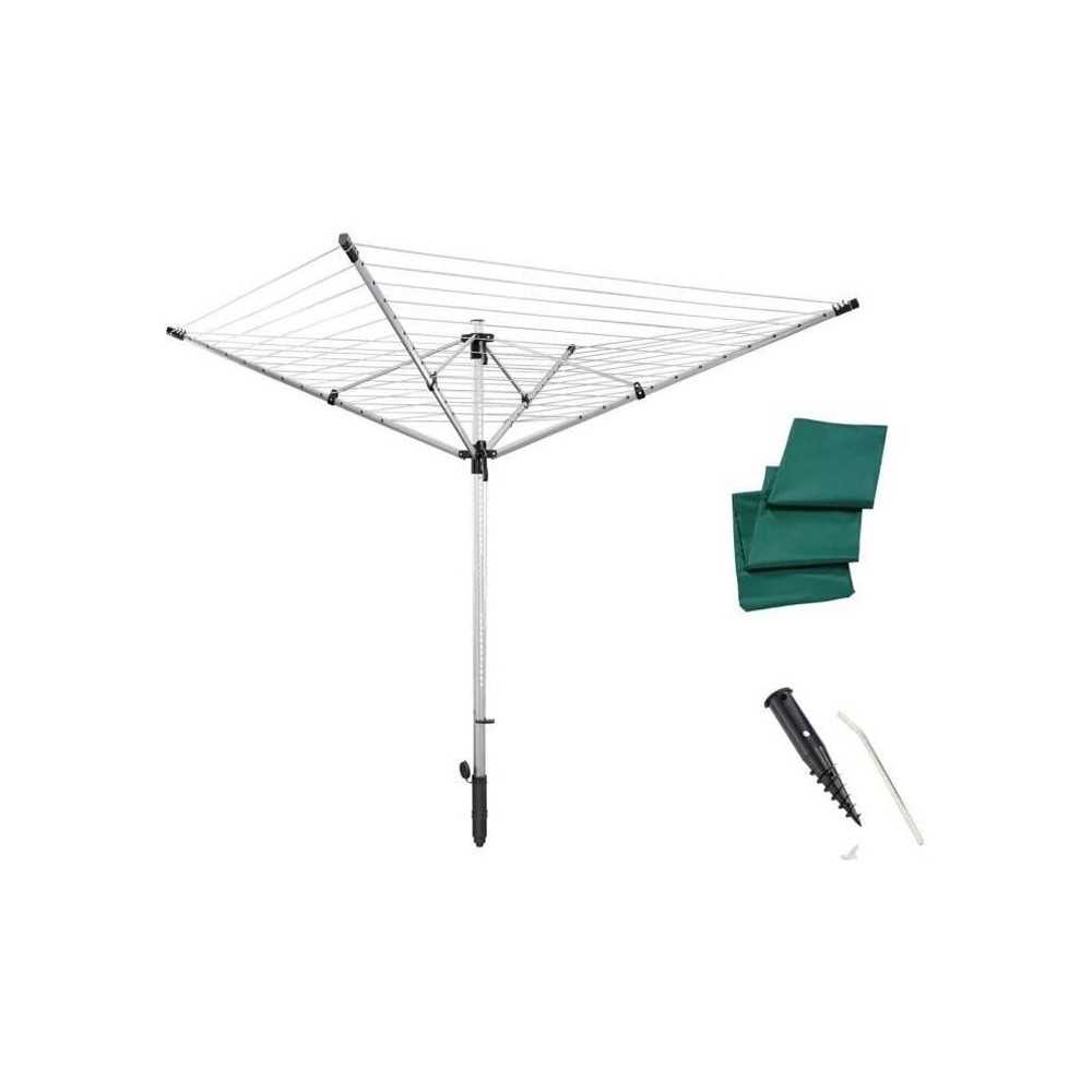 Leifheit 85282 Séchoir jardin parapluie LinoLift 600 QuickStart, 60 m