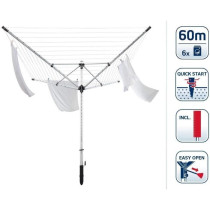 Leifheit 85282 Séchoir jardin parapluie LinoLift 600 QuickStart, 60 m