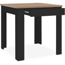 Table OSLO - Rectangulaire - 4 personnes - 80 x 77 x 80 cm - Noir / Ch