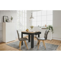 Table OSLO - Rectangulaire - 4 personnes - 80 x 77 x 80 cm - Noir / Ch
