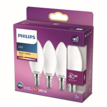 Philips, pack of 3 E27 LED 40W bulbs, warm white