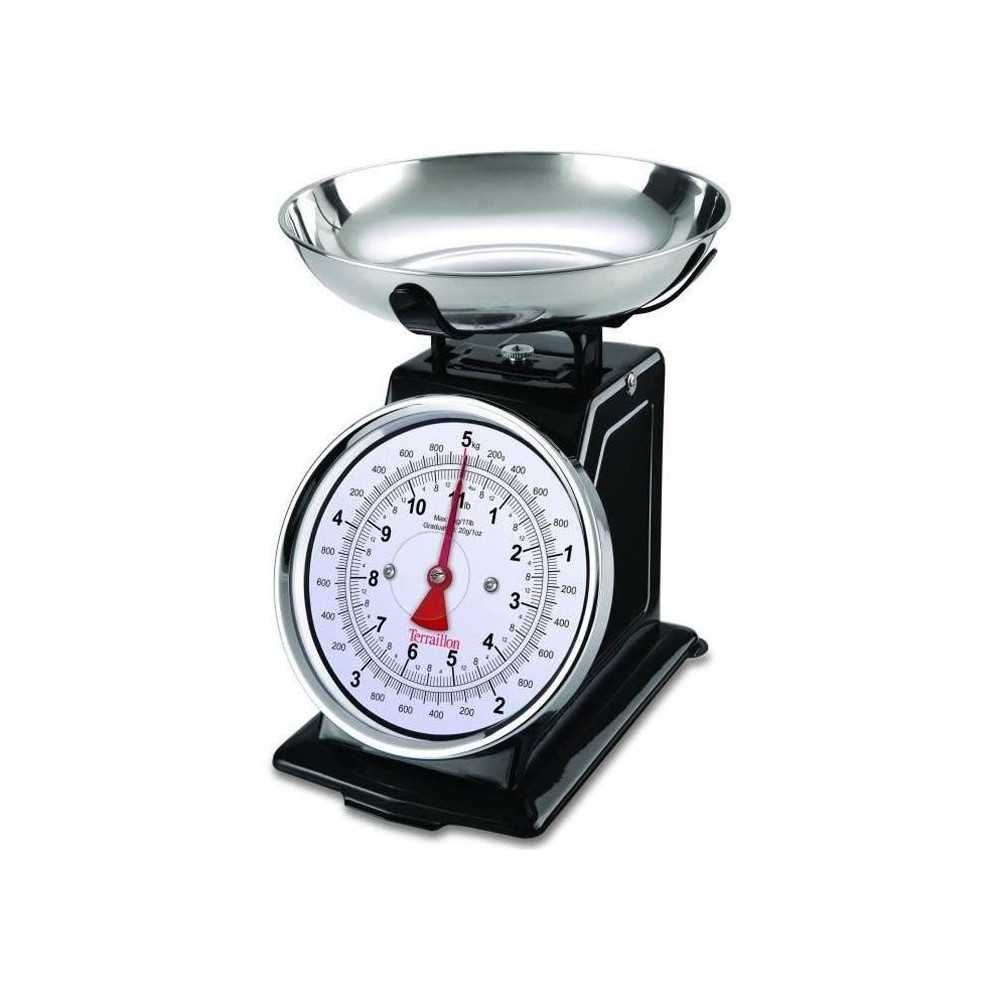 TERRAILLON 14477 Retro Deco Mechanical Scale - 5 kg - 1L Bowl - Large