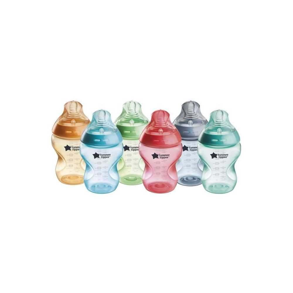 Tommee Tippee - Pack of 6 Closer to Nature bottles - Anti-Colic valve
