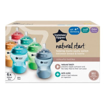 Tommee Tippee - Pack of 6 Closer to Nature bottles - Anti-Colic valve