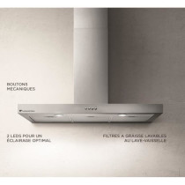 CONTINENTAL EDISON CEHD9058S stainless steel decorative hood - 90 cm